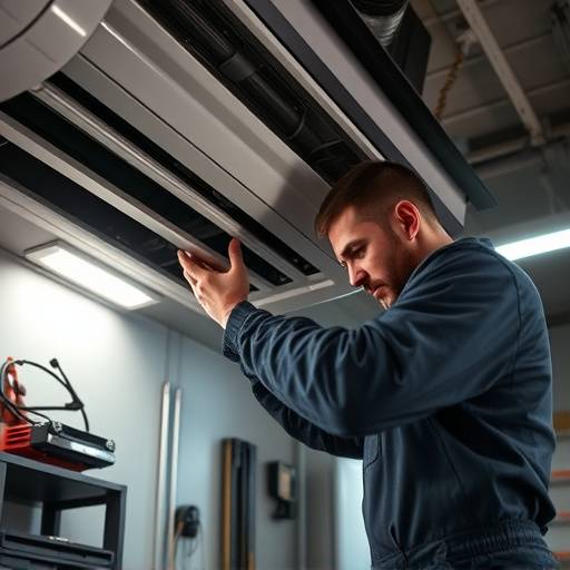 Mechanic performing AC repair services